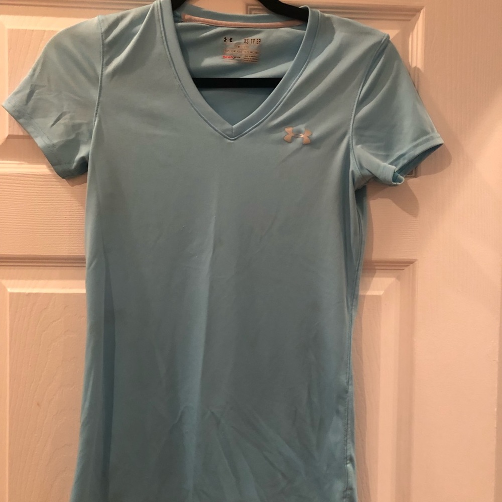 Under Armour bright blue workout top size xs